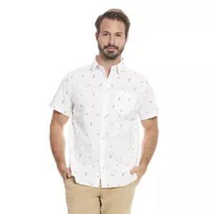 Men's Sonoma Goods For Life® Short Sleeve Perfect Length Button Down Shirt Sz XL